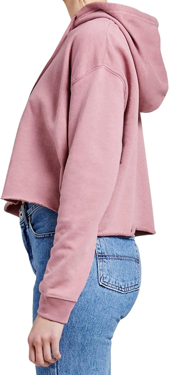 Ashen Fane Women's Cropped Long Sleeve Fleece Cropped Pullover Hoodie Sweatshirt