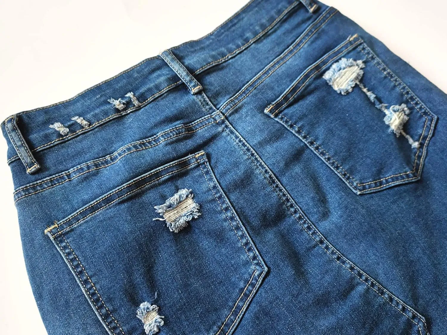 Atditama Ripped Jeans Skirt for Women High Waist Stretch Short Mini A-line Denim Jean Skirts Womens