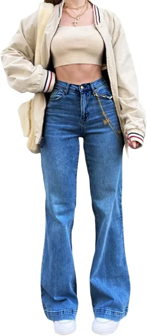 Baggy Jeans for Women High Waist Streetwear Jeans Vintage Wide Leg Straight Denim Pants Womens Casual Trousers