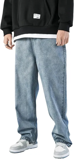 Baggy Jeans Men Relaxed Fit Y2K Cargo Pants Denim Skateboard Baggy Pants Hip Hop Jeans Streetwear