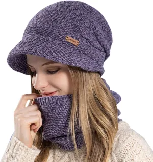 Beanie for Men Women Winter Cable Sherpa Fleece Lined Ribbed Beanie Outdoor Fleece Beanie Plain Knit Beanies