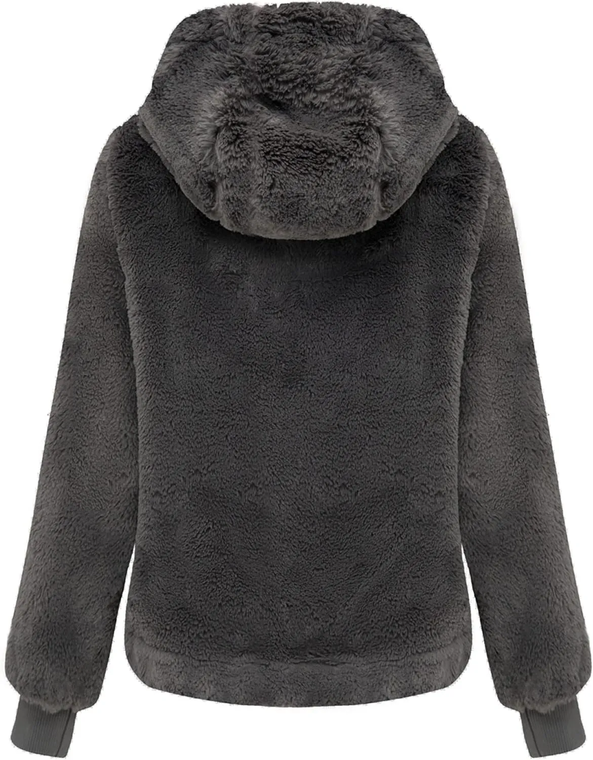 Bellivera Women's Faux Fur Coat Shearling Fluffy Fuzzy Shaggy Hood Sherpa-Lined Fleece Jacket
