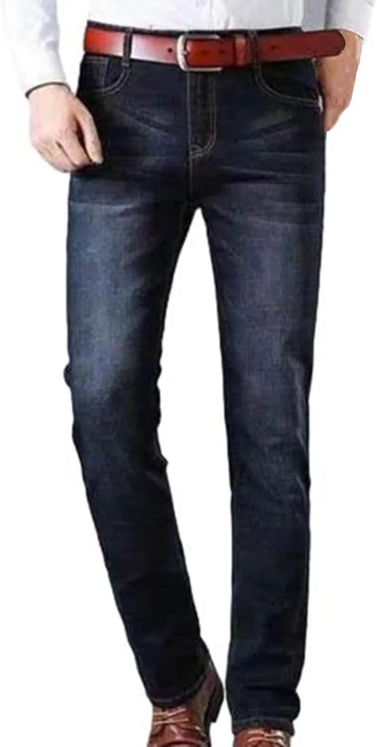 Bidobibo Mens Jeans Slim Fit Men's Casual Style Straight Fit Jeans Ripped Stretch Skinny Jeans Stretch Motion Denim Pants