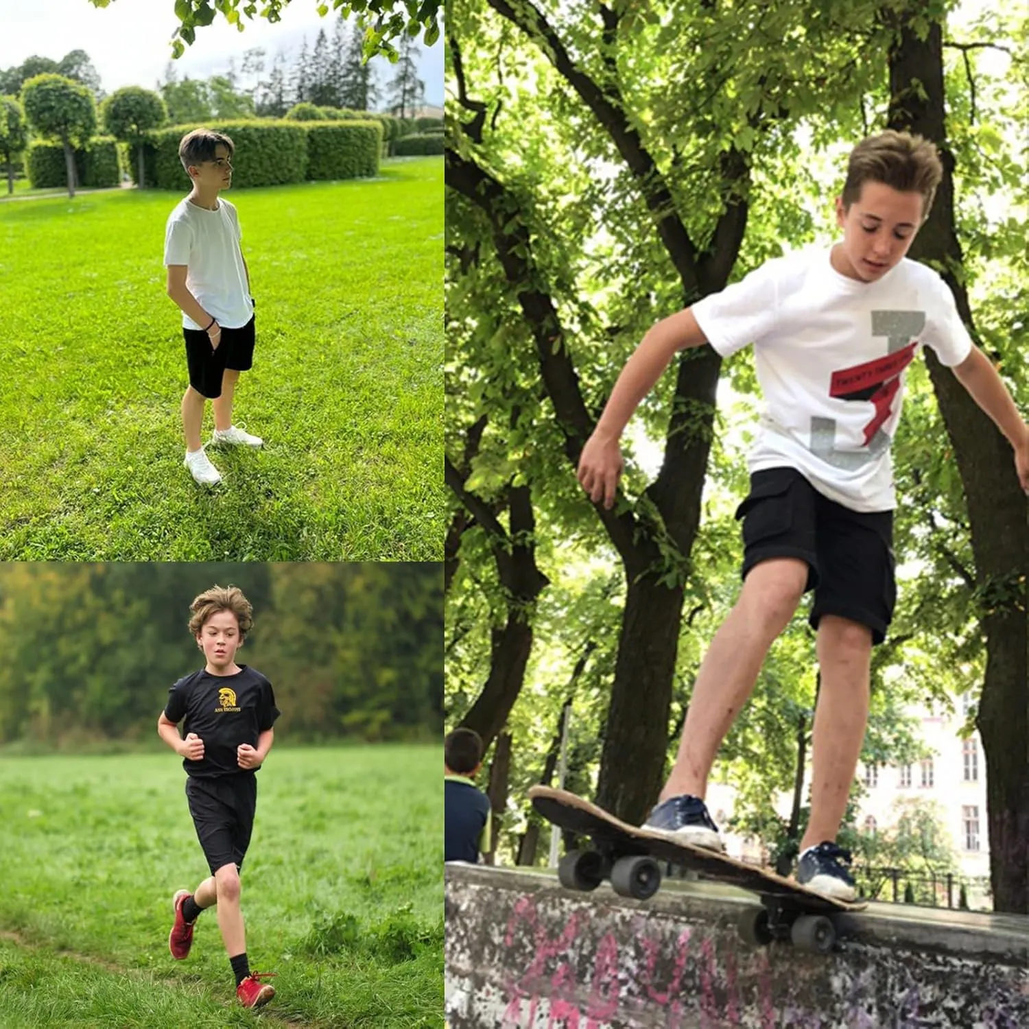 Boys Athletic Cargo Shorts Kids Lightweight Quick-Dry Outdoor Sports Running Hiking Shorts with Zipper Pockets