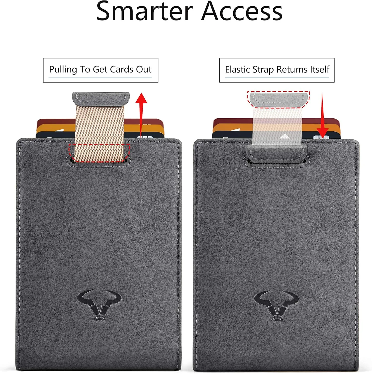 BULLIANT Slim Wallet Front Pocket, Money Clip Minimal Bifold Wallet For Men 10 Cards 3.1"x4.5",Pull-tap Access,RFID Blocking