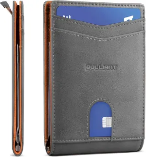 BULLIANT Slim Wallet Front Pocket, Money Clip Minimal Bifold Wallet For Men 10 Cards 3.1"x4.5",Pull-tap Access,RFID Blocking