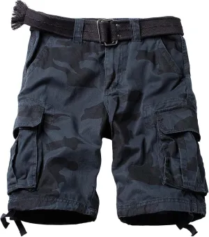 Camo Cargo Shorts for Men Cotton Casual Wild Outdoor Work Relaxed Fit Shorts with Multi-Pockets