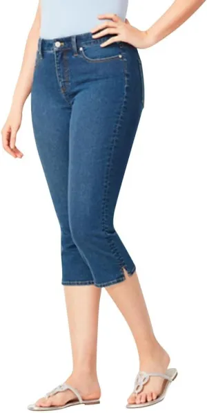 Capri Jeans for Women Women's Jeans High Waisted Summer Capri Stretchy Straight Legs Cropped Denim Pants Sky Blue