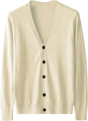 Cardigan Sweater for Men Cable Knit V Neck Button Up Sweaters Casual Ribbed Cardigans Smart Bussiness Work Golf Tops