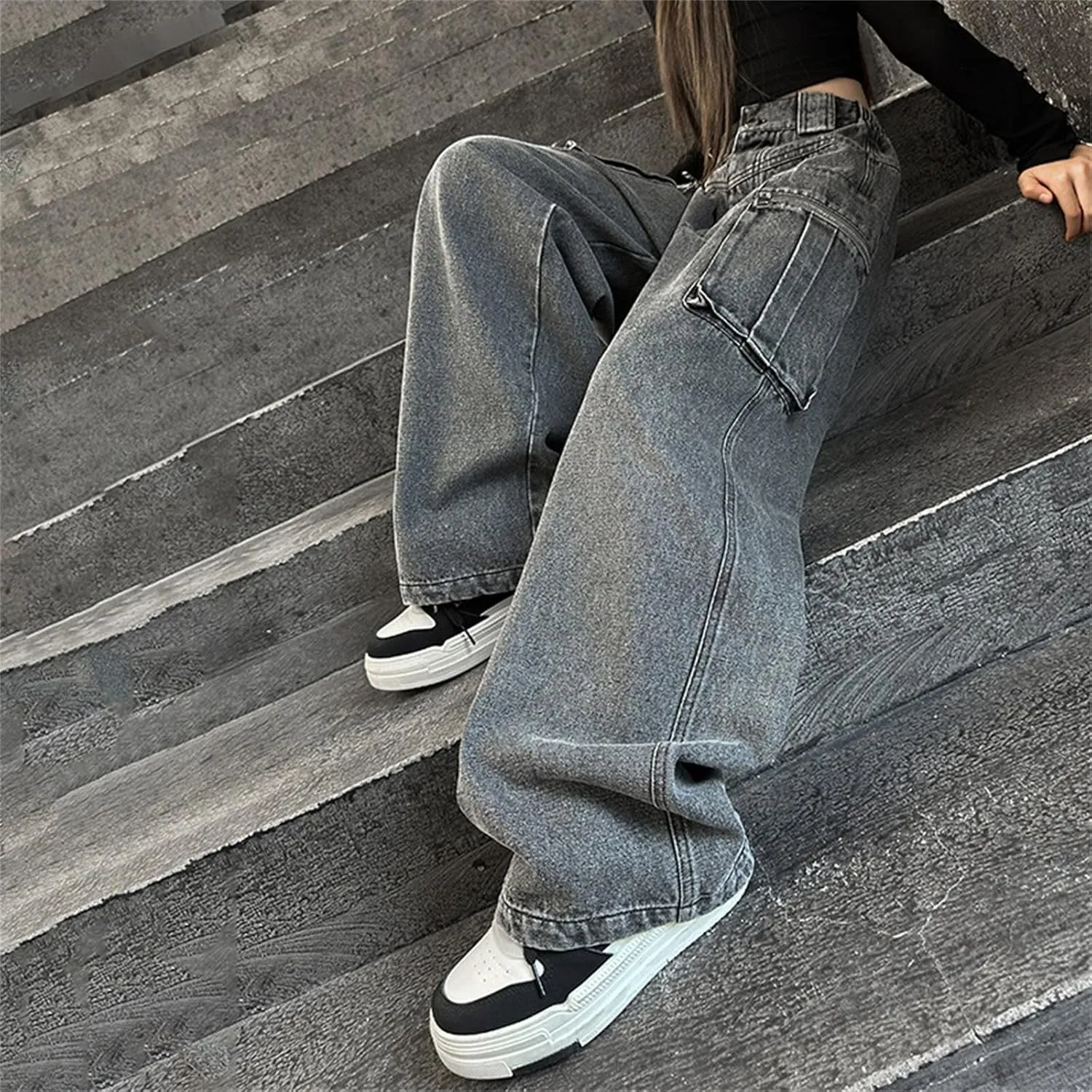 Casual Baggy Jeans for Kids Girl 2025 Girls' Work Jeans Spring Summer Autumn Retro Wide Leg Denim Pants Trendy