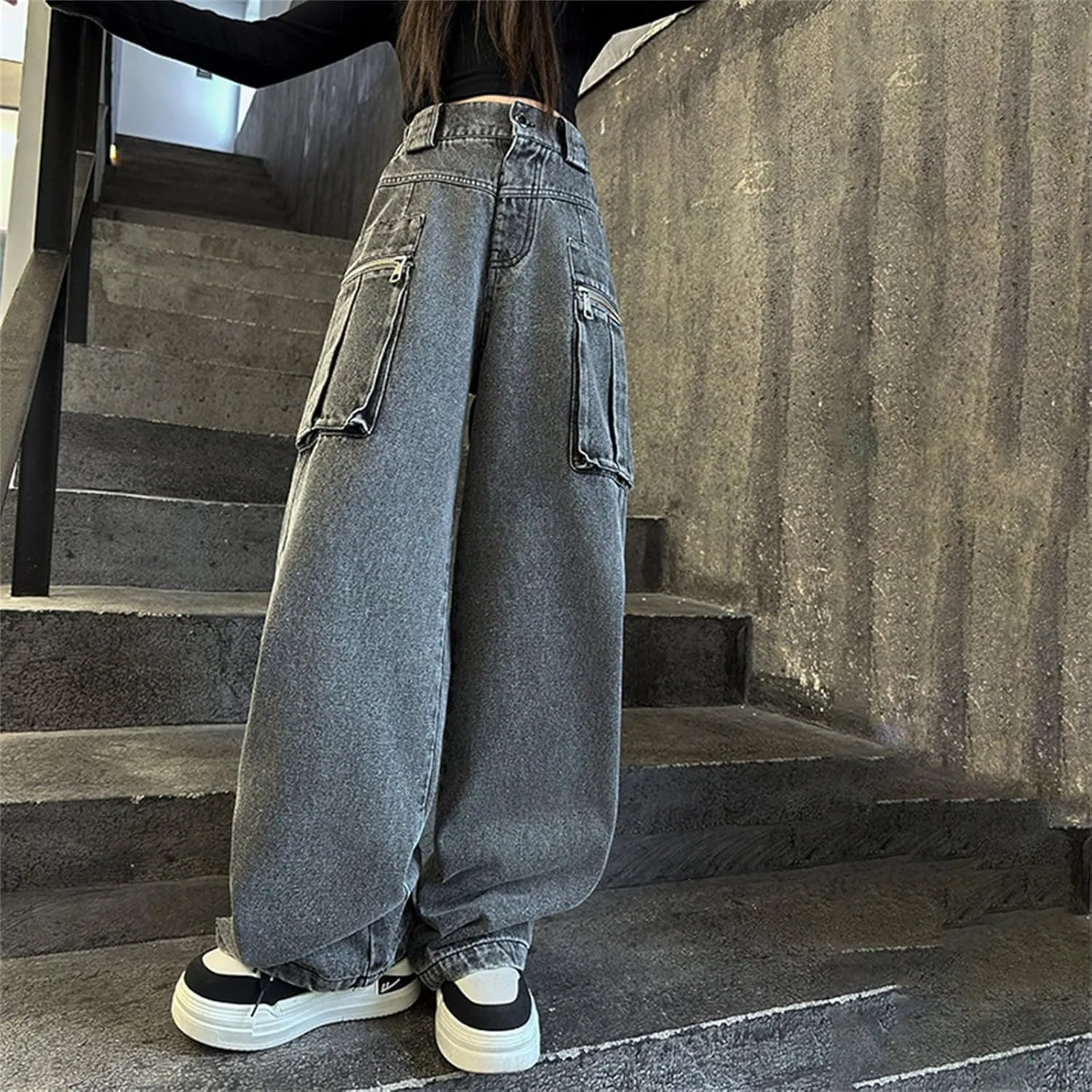 Casual Baggy Jeans for Kids Girl 2025 Girls' Work Jeans Spring Summer Autumn Retro Wide Leg Denim Pants Trendy