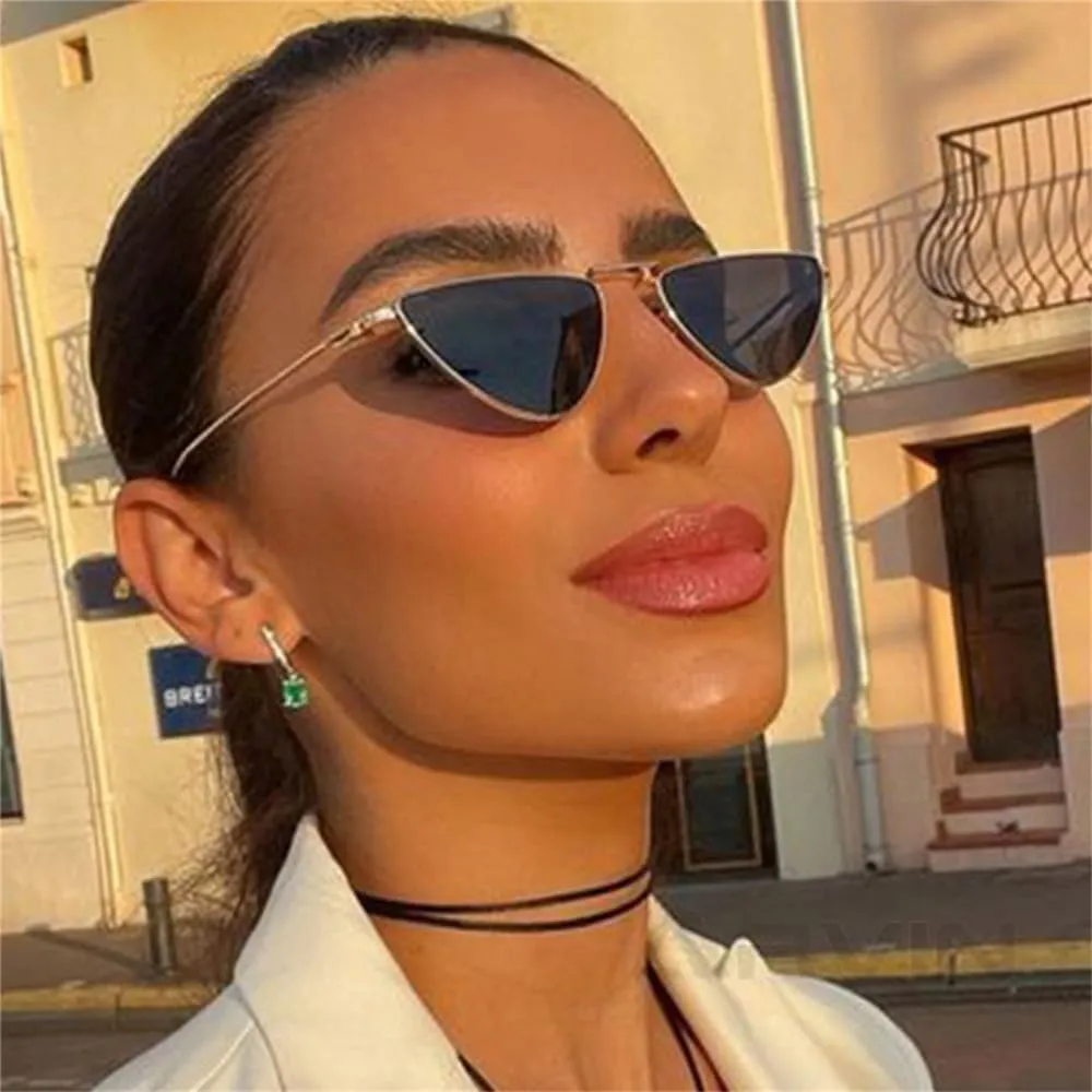 Cat Eye Sunglasses Vintage Alloy Sun Glasses Women Shades