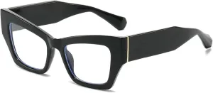 Cat Eye Sunglasses Women Men Vintage Shades Female Uv400(Black Clear,one)