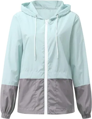 Cdiecer Women's Waterproof Raincoats Plus Size Windbreaker Jacket Lightweight Hooded Rain Coats Outdoor Sport Jacket