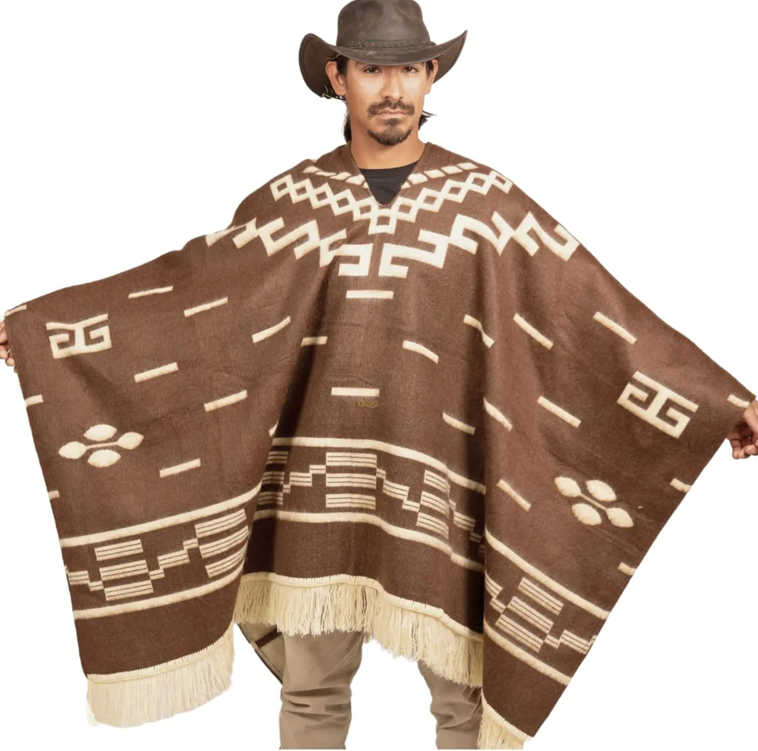 Clint Eastwood, Alpaca Wool Poncho: Western Style, Unique and Handmade in Ecuador. Thick, Warm and Soft Wool Poncho
