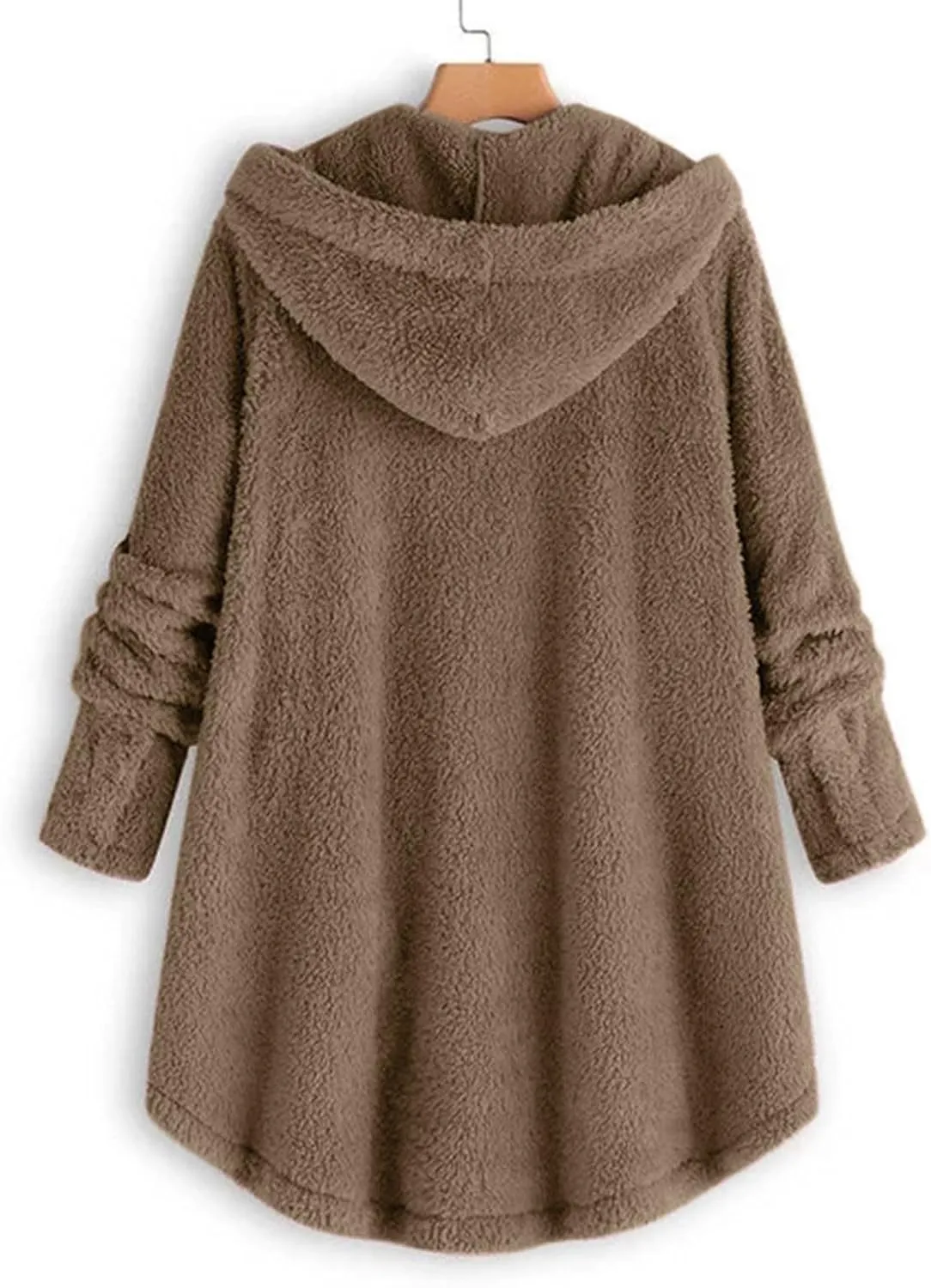 Coats For Women Long Sleeve Button Sherpa Fleece Jackets Loose Casual Fashion Soft Faux Fur Jacket with Pocket