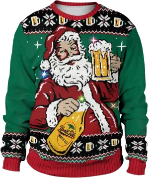 Colorful House Ugly Christmas Sweater for Men Women 3D Printed Funny Pullover Crewneck Top Couple Sweatshirt Xmas Party
