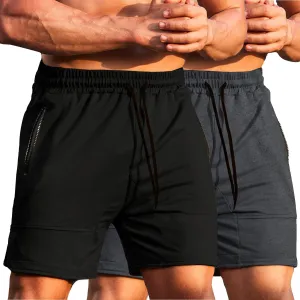 COOFANDY Men's Gym Workout Shorts Athletic Training Shorts Fitted Weightlifting Bodybuilding Shorts with Zipper Pockets