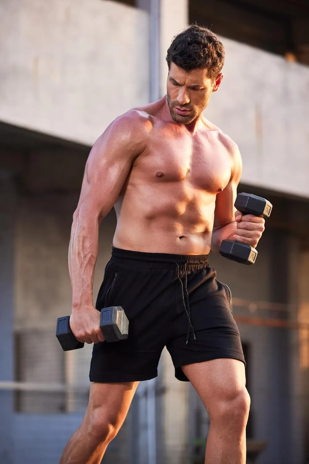 COOFANDY Men's Gym Workout Shorts Athletic Training Shorts Fitted Weightlifting Bodybuilding Shorts with Zipper Pockets