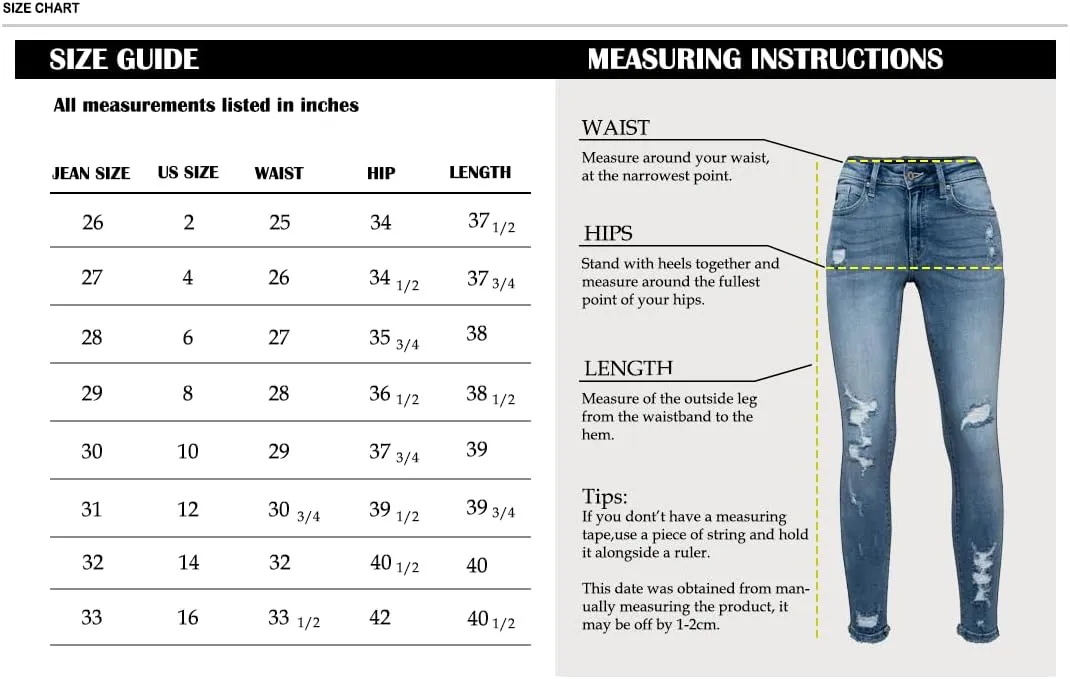 cordat Women's Ripped Boyfriend Denim Pants Judy Blue Stretch Skinny Jeans