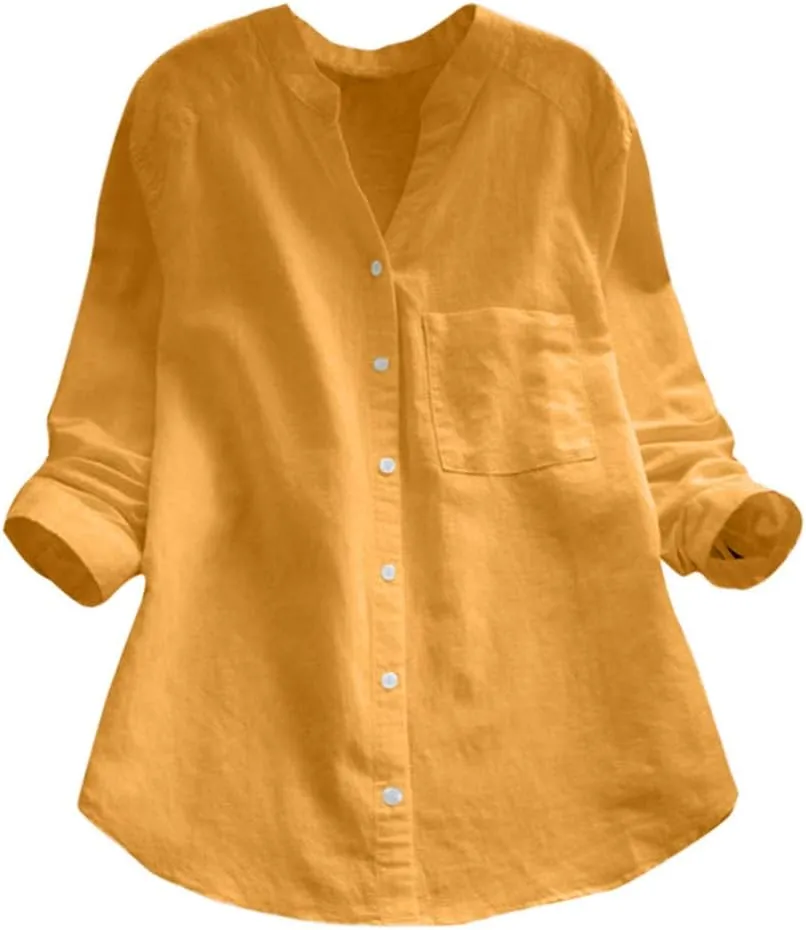 Cover Ups for Swimwear Women 2025 Rolled Cuffed Short Sleeve Blouse Ladies Casual V Neck Shirts Beach Cotton Tops