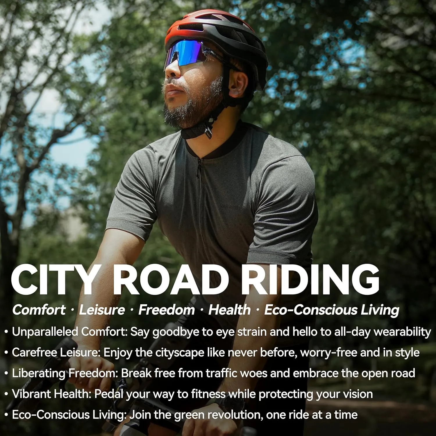 Cycling Glasses for Men Women, UV400 Protection, TR90 Frame, Sport Sunglasses for Running Driving Bicycle MTB Riding
