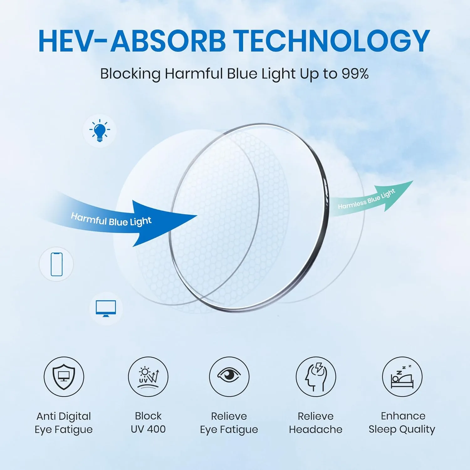 Cyxus Blue Light Glasses Fashion Round Computer Blue Ray Blocking Glasses Tr90 Frame Anti Glare Strain For Men Women 8553