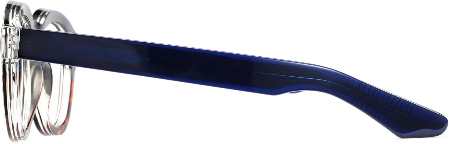 Cyxus Blue Light Glasses Fashion Round Computer Blue Ray Blocking Glasses Tr90 Frame Anti Glare Strain For Men Women 8553