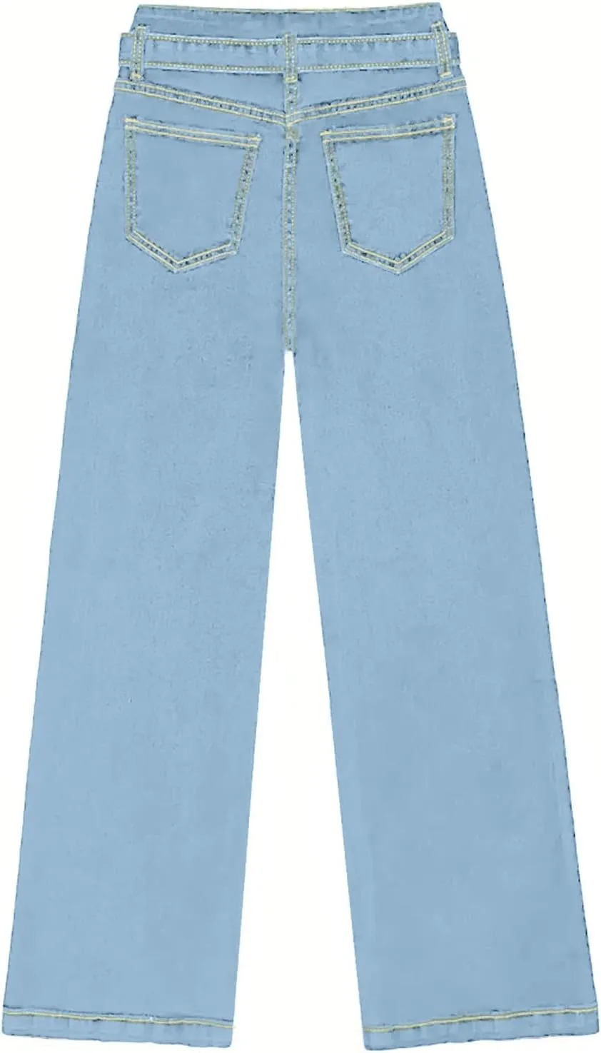 DDAPJ pyju Women's Wide Leg Jeans Flare Pants Low Waist Bootcut Jeans Stretch Casual High Waisted Denim Pants with Pockets