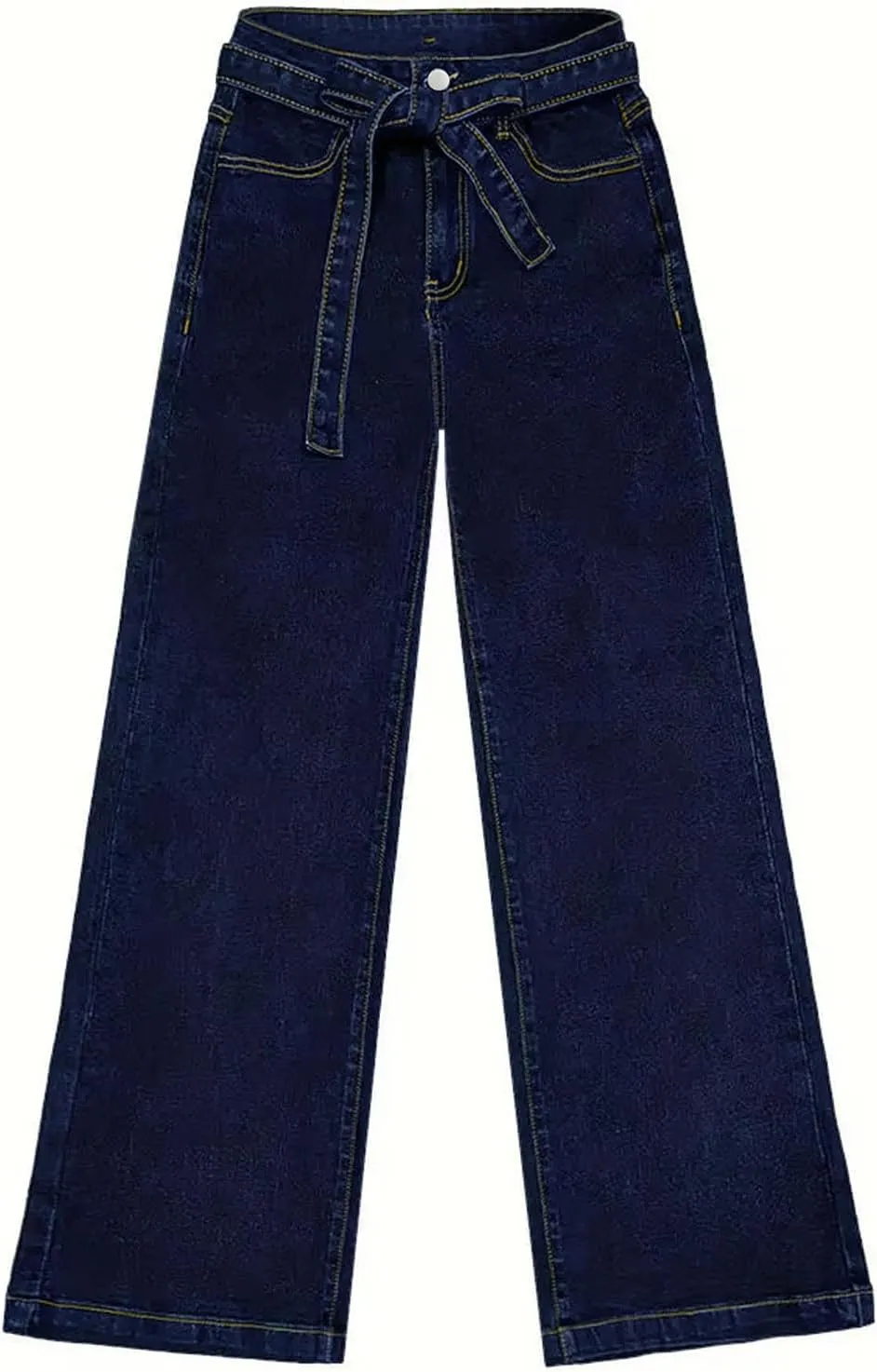 DDAPJ pyju Women's Wide Leg Jeans Flare Pants Low Waist Bootcut Jeans Stretch Casual High Waisted Denim Pants with Pockets