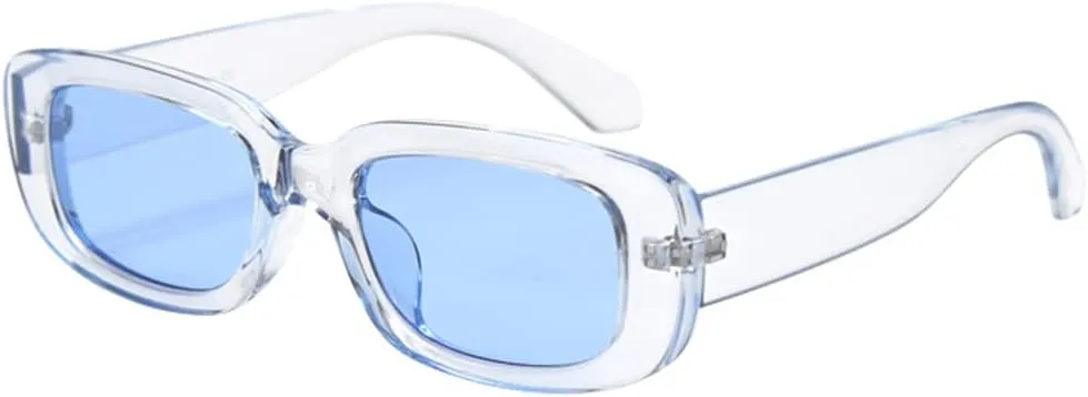 Dollger Rectangle Sunglasses for Women Men Trendy Retro Fashion Sunglasses UV 400 Protection Square Fram
