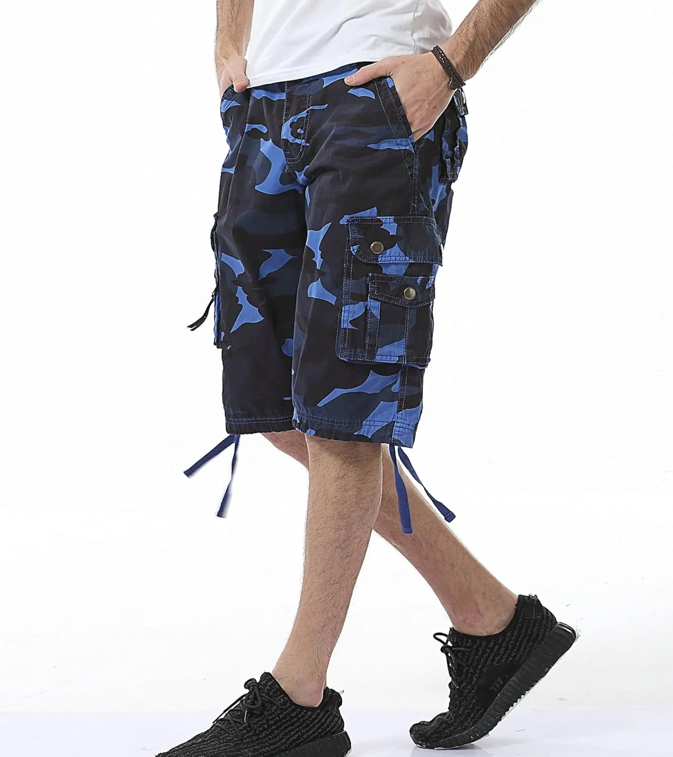 DONGD Mens Cargo Shorts Cotton Relaxed Fit Camouflage Camo Cargo Short