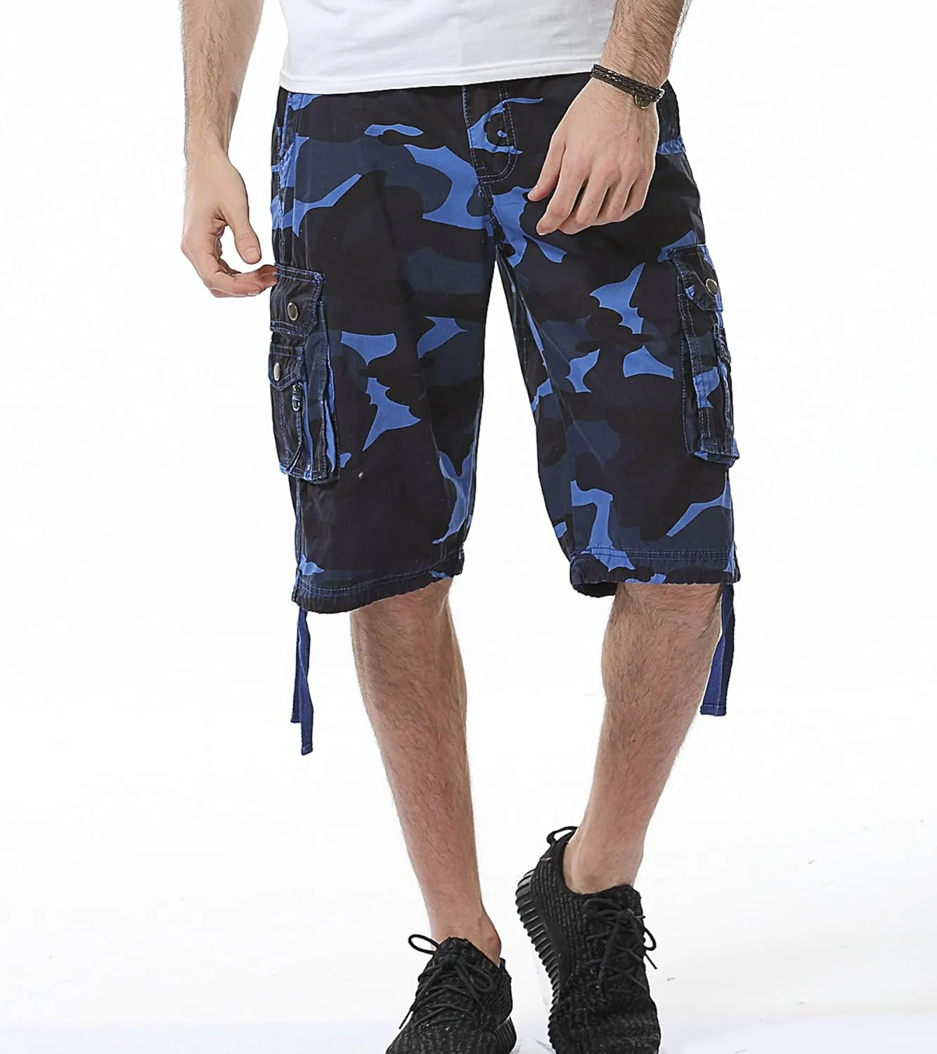 DONGD Mens Cargo Shorts Cotton Relaxed Fit Camouflage Camo Cargo Short