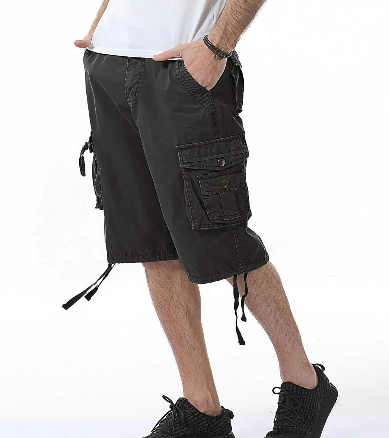 DONGD Mens Cargo Shorts Cotton Relaxed Fit Camouflage Camo Cargo Short