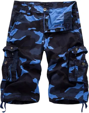 DONGD Mens Cargo Shorts Cotton Relaxed Fit Camouflage Camo Cargo Short