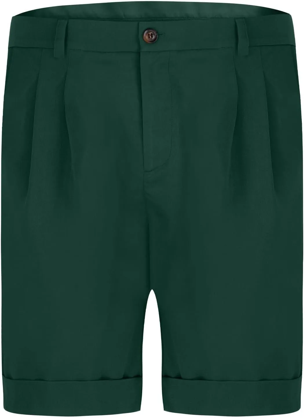Dressy Pleated Front Shorts for Men Summer Business Casual Bermuda Shorts Cuffed Hem Golf Work Short with Pockets