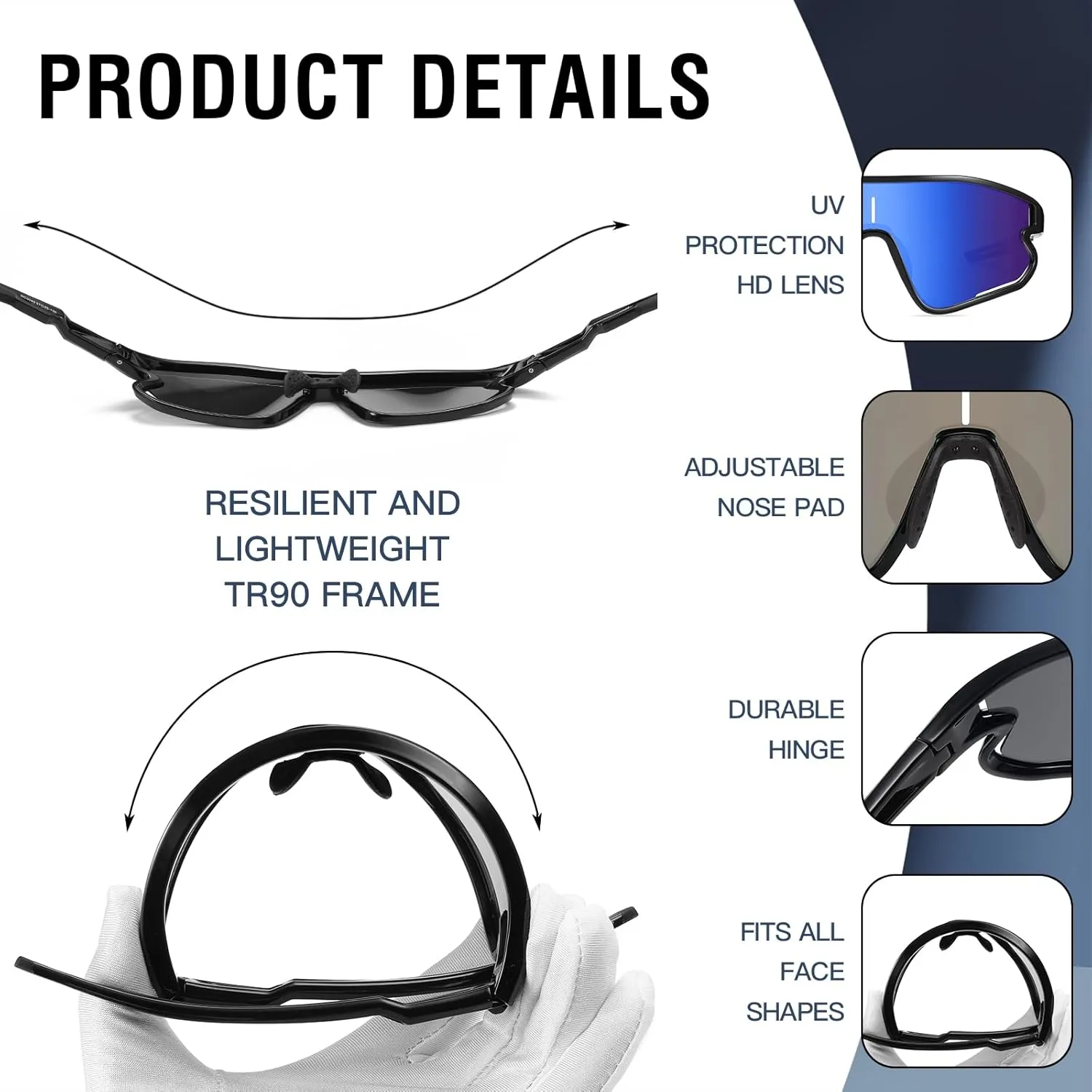 DUCO Polarized Sports Sunglasses for Men and Women Protection Ideal for Fishing Cycling and Running Mountain Biking DC0046