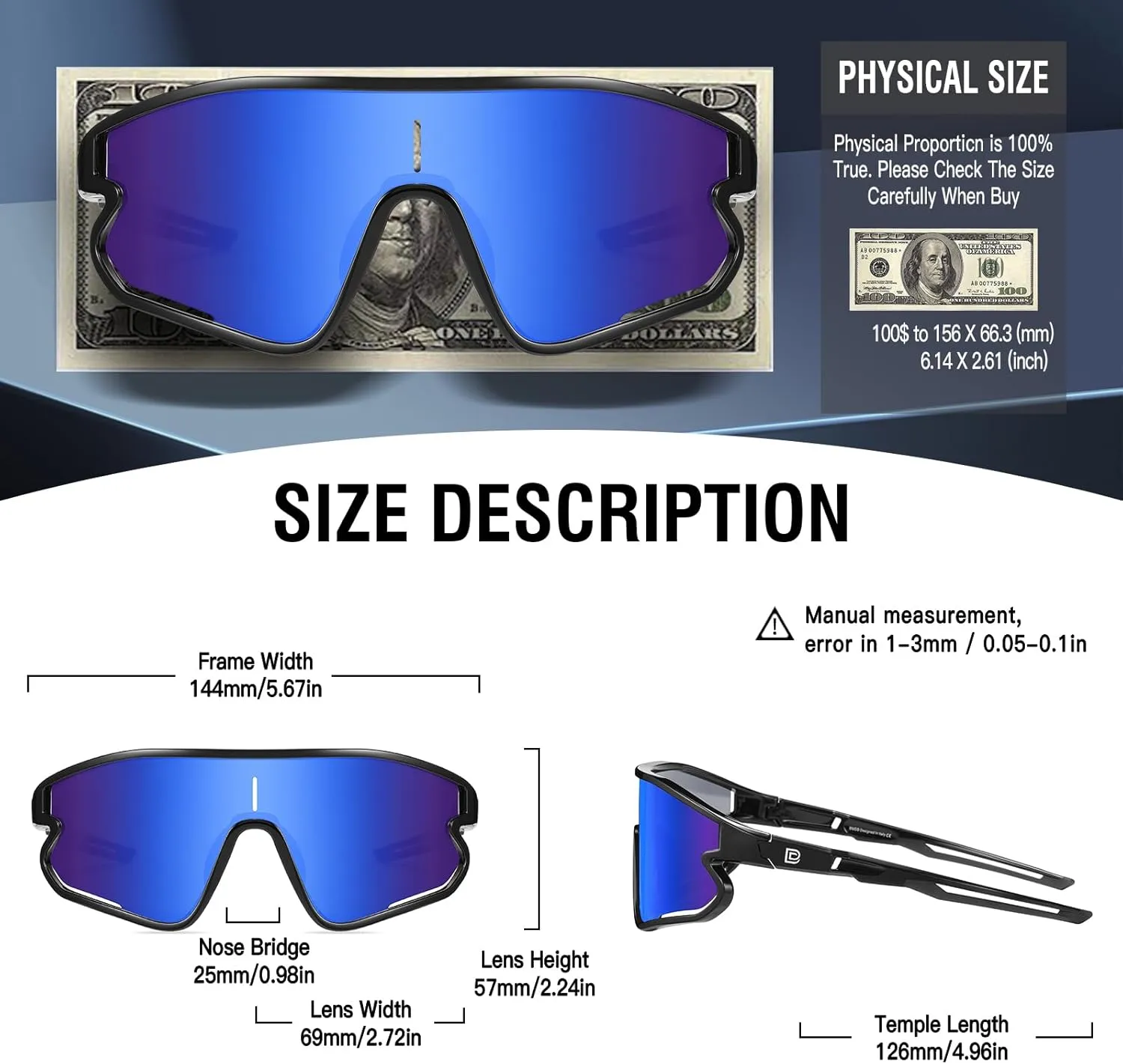 DUCO Polarized Sports Sunglasses for Men and Women Protection Ideal for Fishing Cycling and Running Mountain Biking DC0046