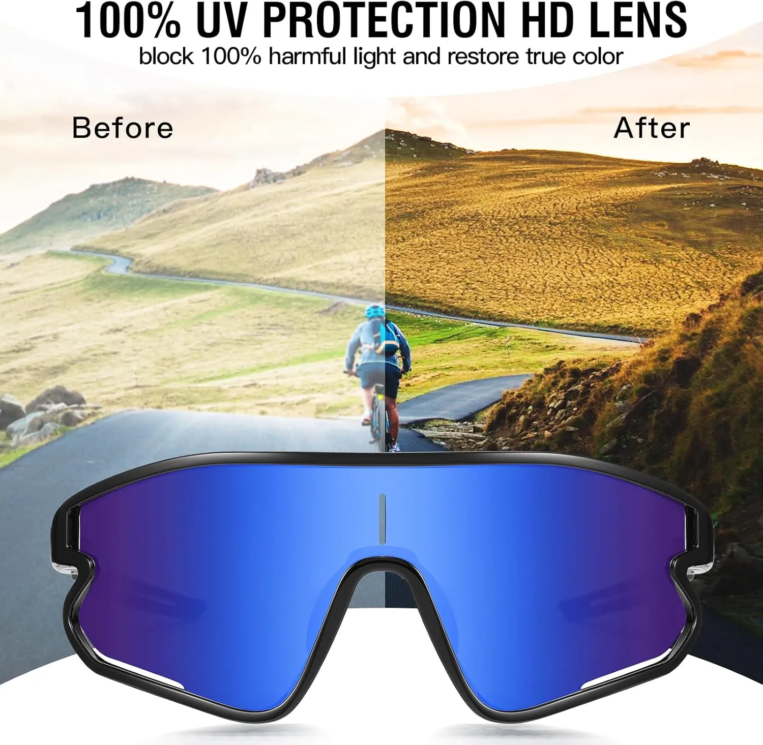 DUCO Polarized Sports Sunglasses for Men and Women Protection Ideal for Fishing Cycling and Running Mountain Biking DC0046