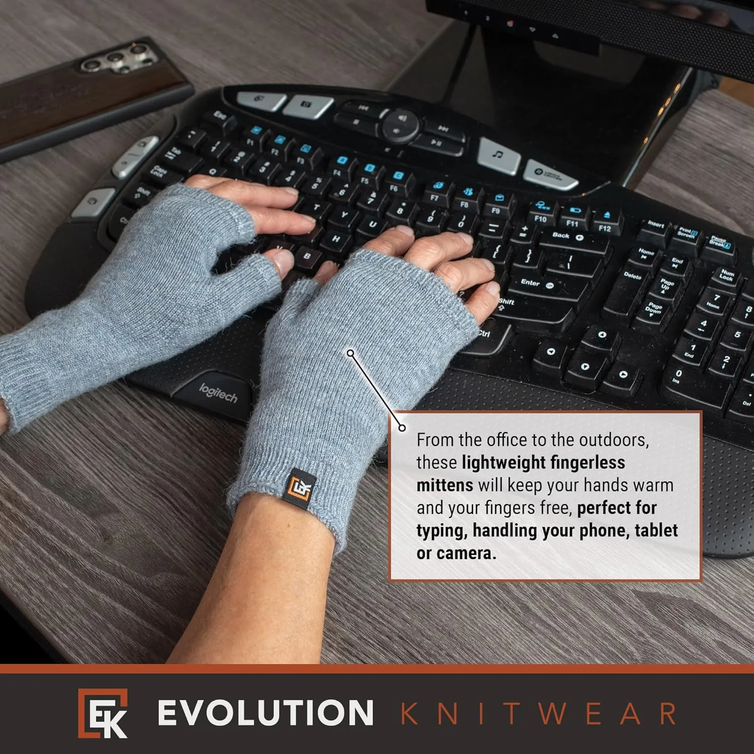 Evolution Knitwear Alpaca Knit Fingerless Mittens - Super Soft Baby Alpaca - Made in the USA - Small