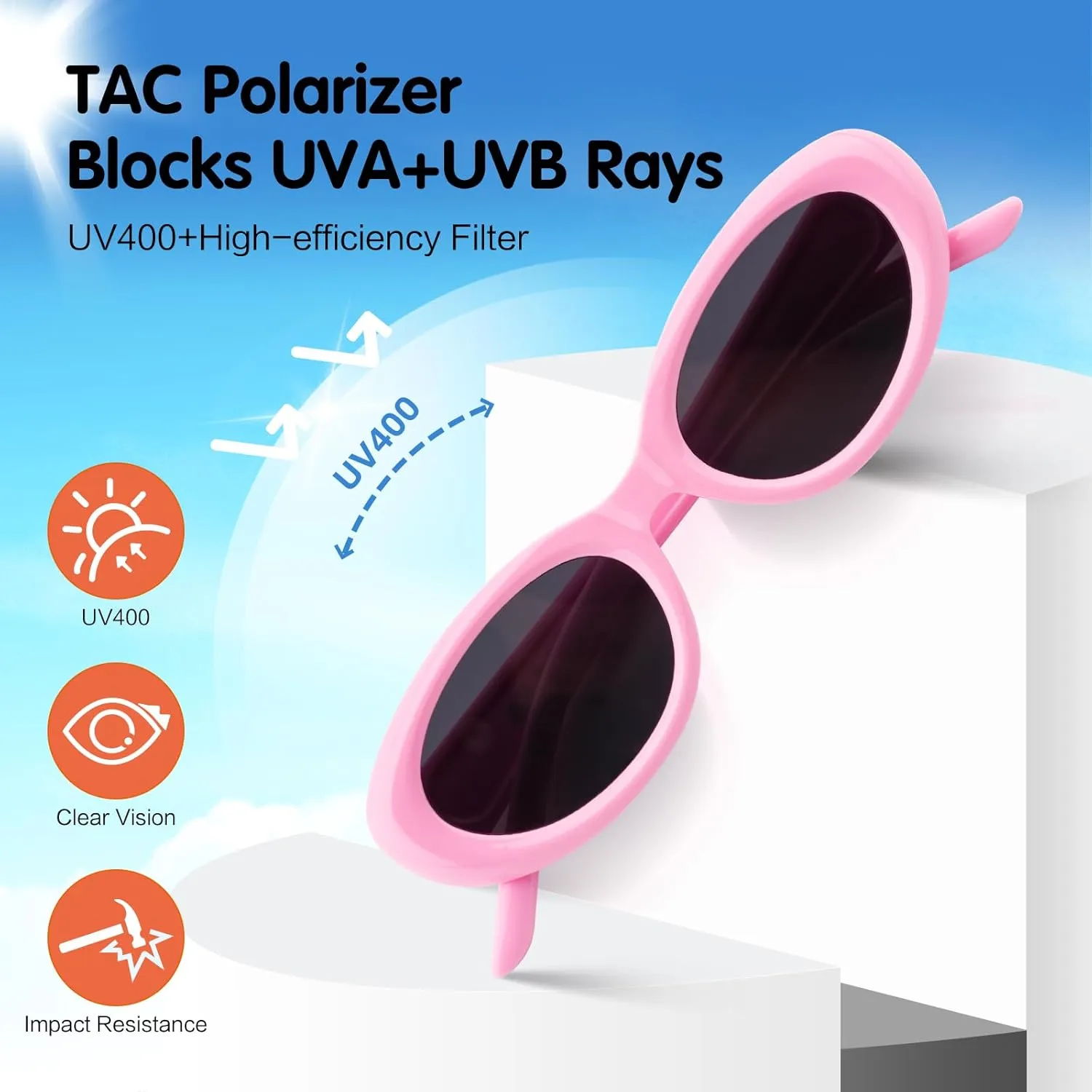 EYEBUDDY 3 Packs Kids Sunglasses-100% UV400 Protection Polarized Sunglasses, Girls Sunglasses Lightweight Portable Age 5-10