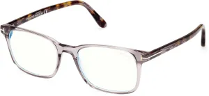 Eyeglasses Tom Ford FT 5831 -B 020 Shiny Transparent Grey,"t" Logo/Blue Block