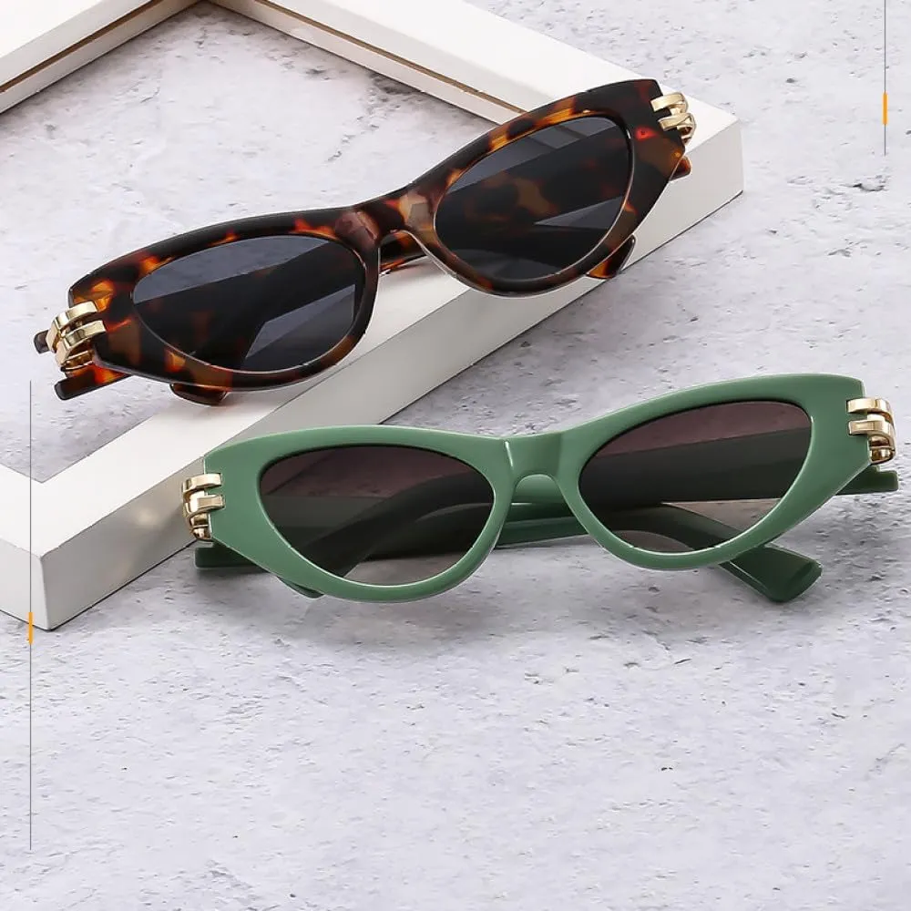 Fashion Green Cat Eye Women Sunglasses For Men Vintage Luxury Modern Female Sun Glasses Shades UV400 Eyeglasses