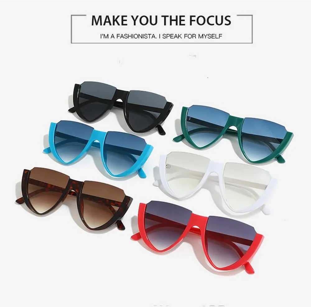 Fashion Half Frame Sunglasses Men For Women Luxury Vintage Outdoors Travel Drive Trending Shades UV400
