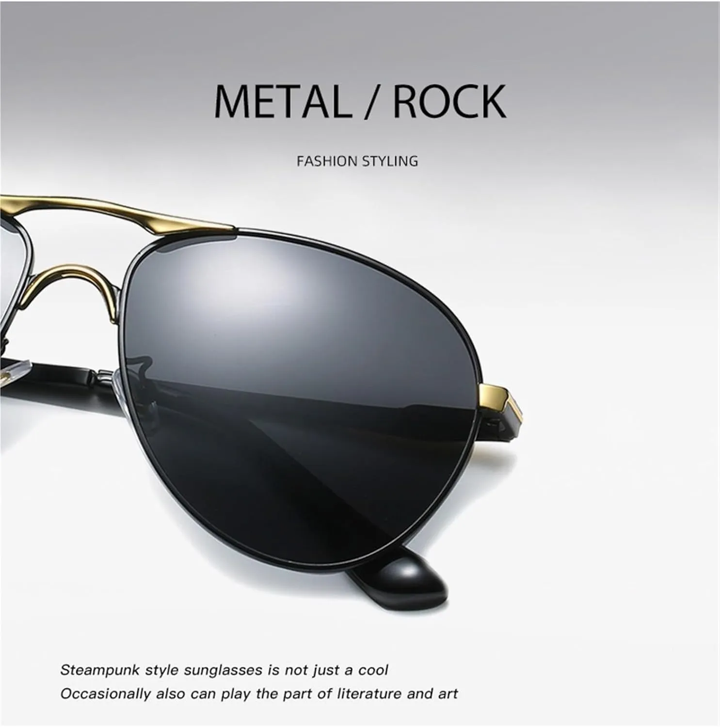 Fashion Metal Large Frame Polarized Sunglasses Men And Women Outdoor Driving Daily Commuting Sun Glasses