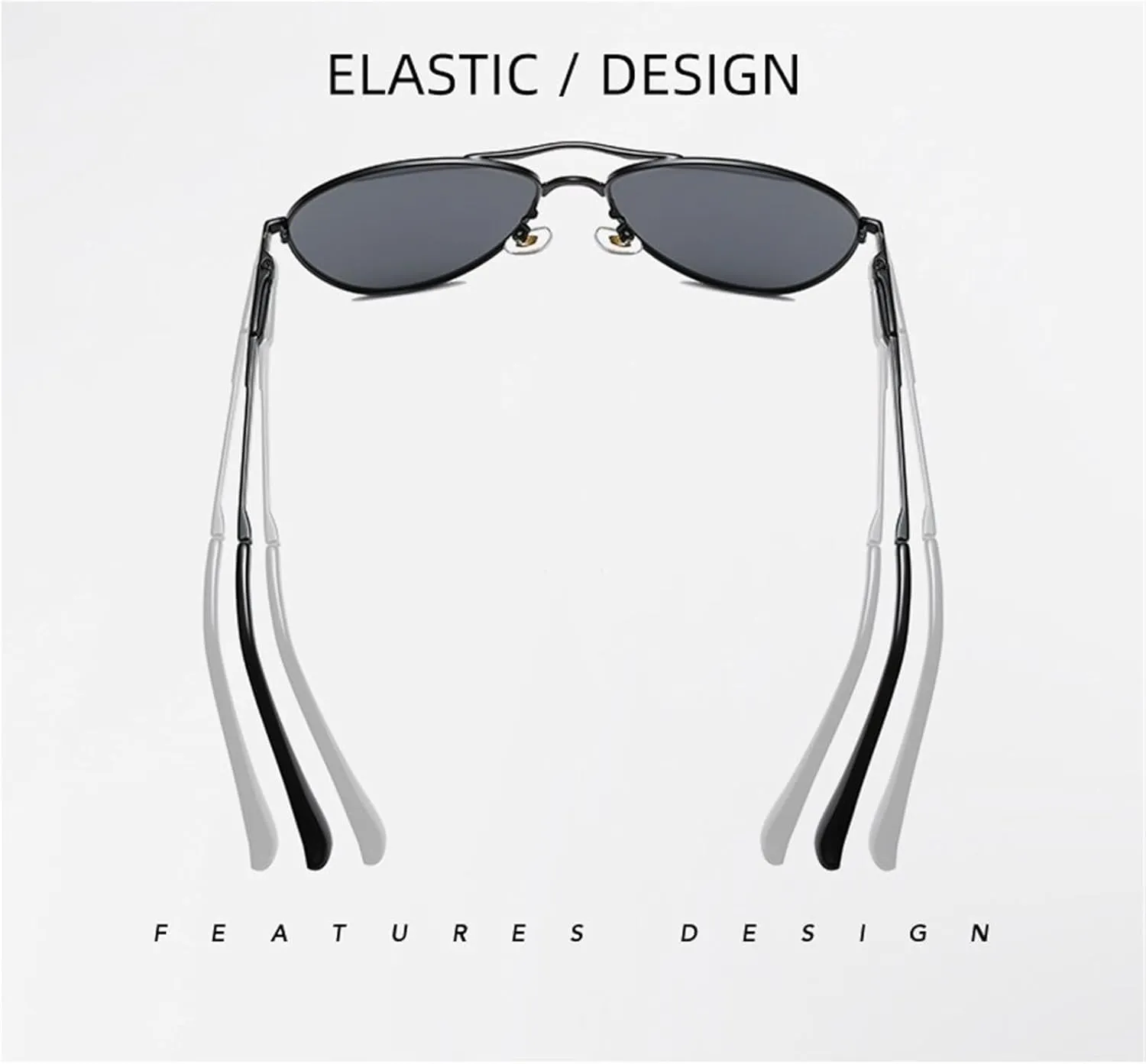 Fashion Metal Large Frame Polarized Sunglasses Men And Women Outdoor Driving Daily Commuting Sun Glasses