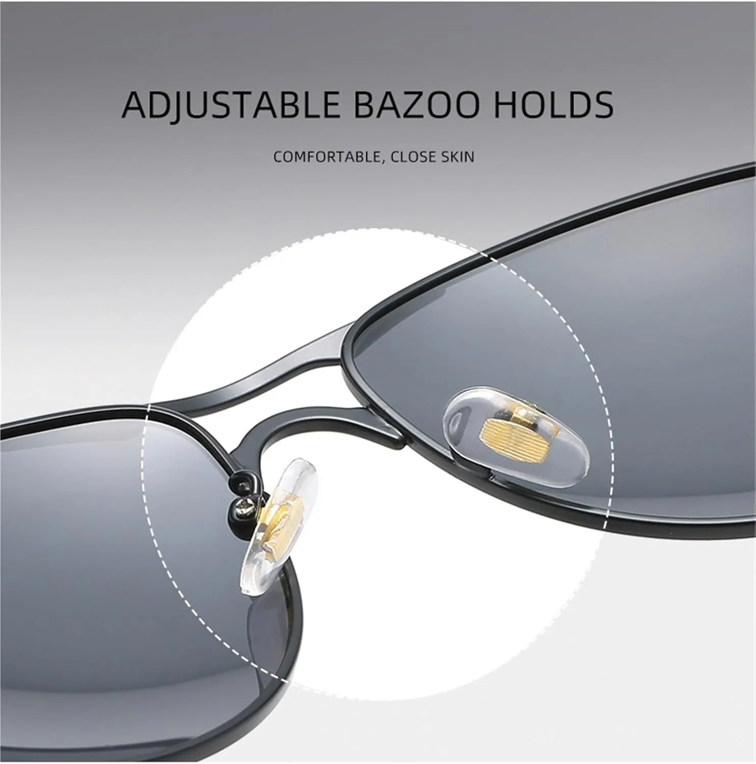 Fashion Metal Large Frame Polarized Sunglasses Men And Women Outdoor Driving Daily Commuting Sun Glasses