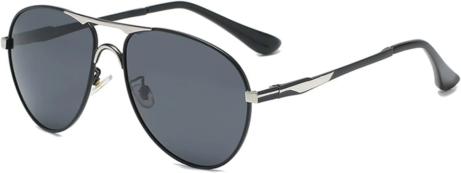 Fashion Metal Large Frame Polarized Sunglasses Men And Women Outdoor Driving Daily Commuting Sun Glasses