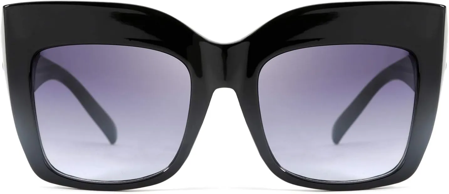 FEISEDY Retro Overesized Cat Eye Sunglasses Women Men Square Cateye UV400 Sunglasses B2629