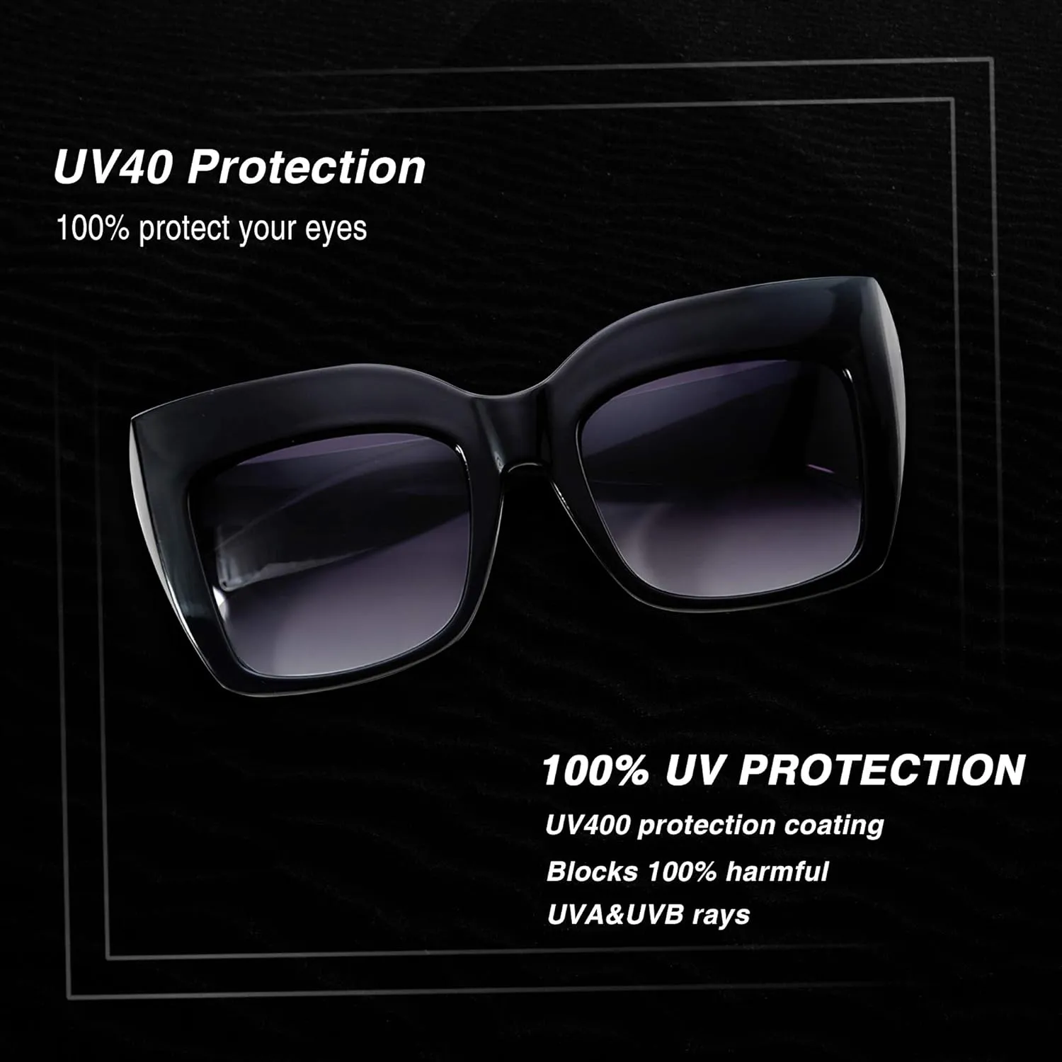 FEISEDY Retro Overesized Cat Eye Sunglasses Women Men Square Cateye UV400 Sunglasses B2629